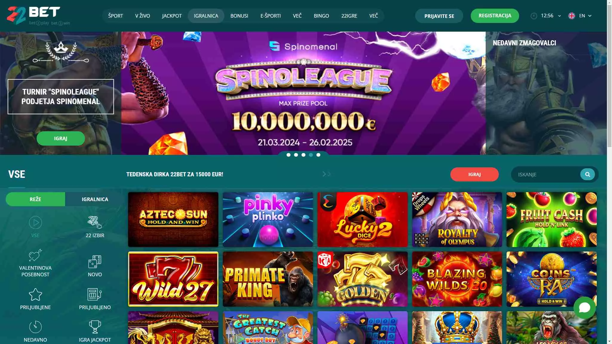 22bet mobilna različica