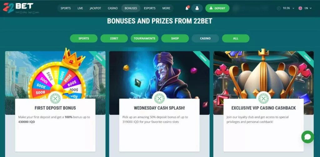 22bet casino TOC 7