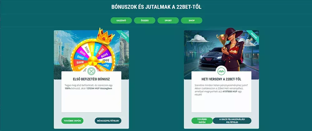 22bet alkalmazás TOC 5